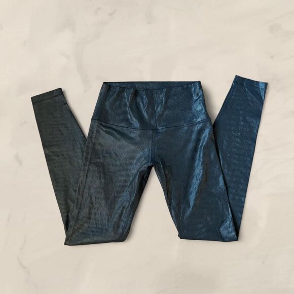 lululemon athletica Pants - Lululemon Black Align High Rise Shine Pants 28" Shimmer size 6